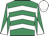Emerald green, white chevrons, diabolo on sleeves, white cap