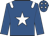 royal blue, white star, white epaulets, royal blue sleeves, royal blue cap, white stars