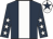Dark blue, white stripe, dark blue sleeves, white stars, white cap, dark blue star