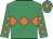 Emerald green, orange triple diamond, orange diamonds on sleeves, orange star on cap