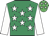 Emerald green, white stars, white sleeves, em green cap, white stars