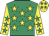 Emerald green, yellow stars, yellow sleeves, emerald green stars, yellow cap, emerald green stars