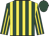 Dark green and yellow stripes, dark green cap