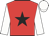 Red, black star, white sleeves and cap
