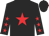 Black, red star, black sleeves, red stars