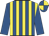 Royal blue and yellow stripes, royal blue sleeves, quartered cap