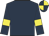 Dark blue, yellow armlets, dark blue & yellow quartered cap