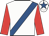 White, royal blue sash, red sleeves, white cap, royal blue star