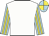 White, light blue and yellow striped sleeves, quartered cap