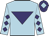 Light blue, purple inverted triangle, diamonds on sleeves, purple cap, light blue diamond