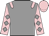 Grey, pink epaulets, pink sleeves, grey diamonds, pink cap