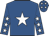 Royal blue, white star, royal blue sleeves, white stars and stars on cap