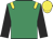 Emerald green, yellow epaulets, black sleeves, yellow cap