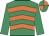 Emerald green, orange chevrons, emerald green sleeves, quartered cap