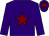 Purple, maroon star and star on cap