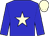 Blue, cream star, cream cap