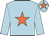 Light blue, orange star, orange star on cap