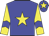 Blue body, yellow star, yellow arms, blue chevron, blue cap, yellow star