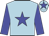 light Blue body, blue star, blue arms, light blue cap, blue star