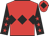 Red, black triple diamond, black sleeves, red stars, red cap, black diamond