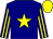 navy, yellow star, yellow stripes on sleeves, yellow cap