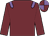 Garnet body, mauve epaulettes, garnet arms, garnet cap, mauve quartered