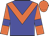 blue body, orange chevron, orange sleeves, blue armlets, orange cap
