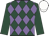 Dark green & mauve diamonds, dark green sleeves, white cap