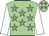Green-light body, grey stars, white arms, green-light cap, grey stars