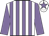 White body, mauve striped, mauve arms, white cap, mauve star