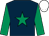 Dark blue, emerald green star and sleeves, white cap