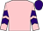 Pink, purple chevrons on sleeves, purple cap