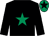 Black, emerald green star, emerald green cap, black star