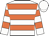 White body, orange hooped, white arms, orange hooped, white cap
