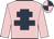 Pink, dark blue cross of lorraine, quartered cap