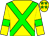Yellow, green cross sashes, yellow sleeves, green armlet, green stars on yellow cap