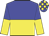 blue and yellow halved horizontally, halved sleeves, checked cap