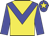 Yellow body, blue chevron, blue arms, blue cap, yellow star