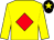 Yellow, red diamond, black cap, yellow star