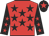 Red, black stars, black sleeves, red stars, black cap, red star