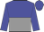 blue and grey halved horizontally, blue sleeves and cap