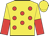 Yellow, red spots, halved sleeves, yellow cap