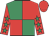 Emerald green and red (quartered), red sleeves, emerald green stars, red cap