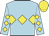 Light blue, yellow triple diamond, diamonds on sleeves, yellow cap