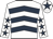 White, dark blue chevrons, white sleeves, dark blue stars, white cap, dark blue star