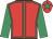 Red, emerald green seams, sleeves and star on cap