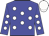 Blue body, white spots, blue arms, white spots, white cap