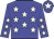 Blue body, white stars, blue arms, white stars, blue cap, white star