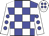 blue and white checks, blue spots on white sleeves, blue spots cap