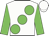 White body, green large spots, green arms, white cap